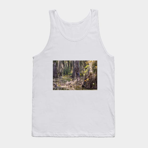 Heron Egret Bird in the Swampy Bayou Tank Top by SafariByMarisa